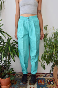 Teal Cotton Trousers