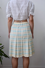 Pleated Knit Wool Skirt