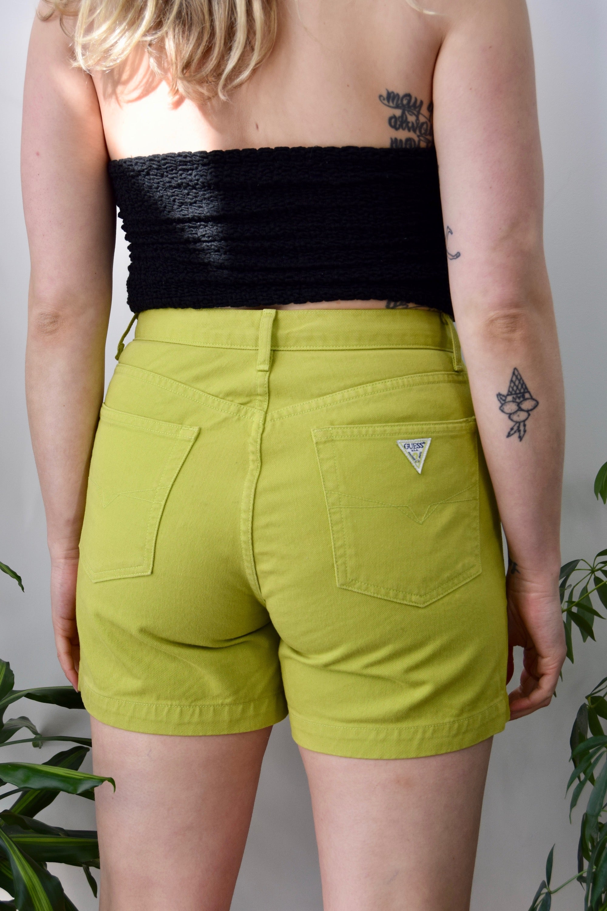 Chartreuse Guess Shorts
