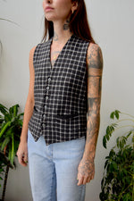 Grey Wool Grid Vest