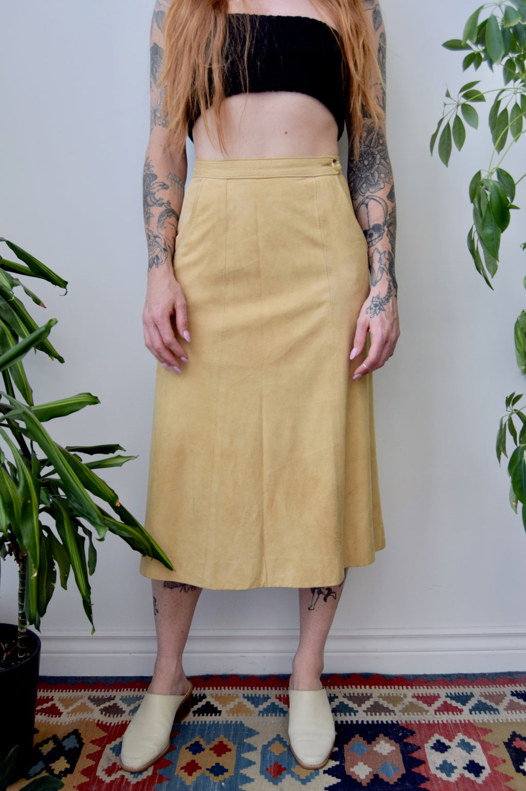 Tawny Suede 70s Skirt