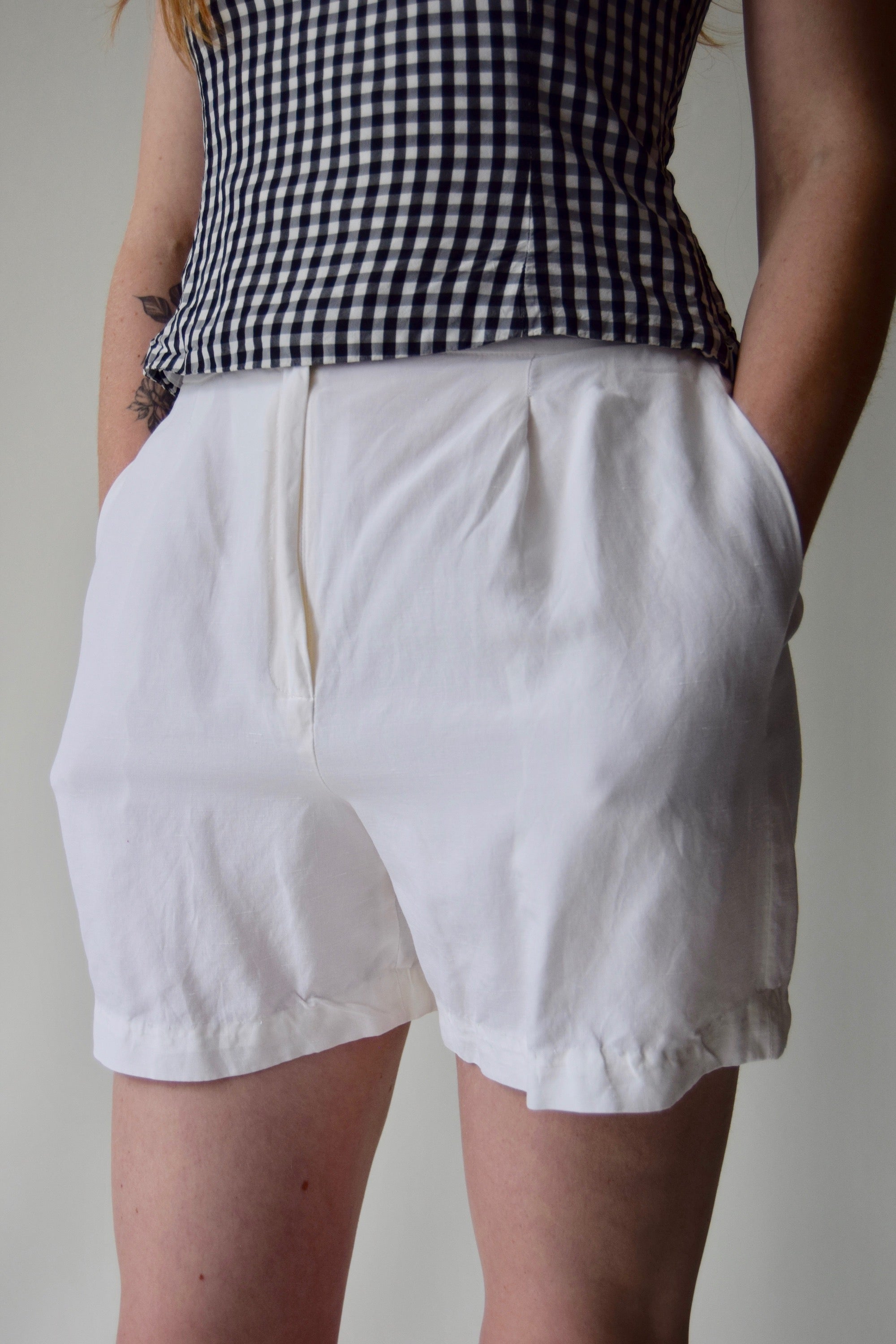 White Silk and Linen Dream Shorts