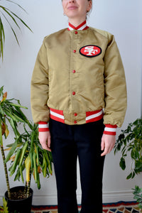 Forty Niners Spellout Satin Bomber
