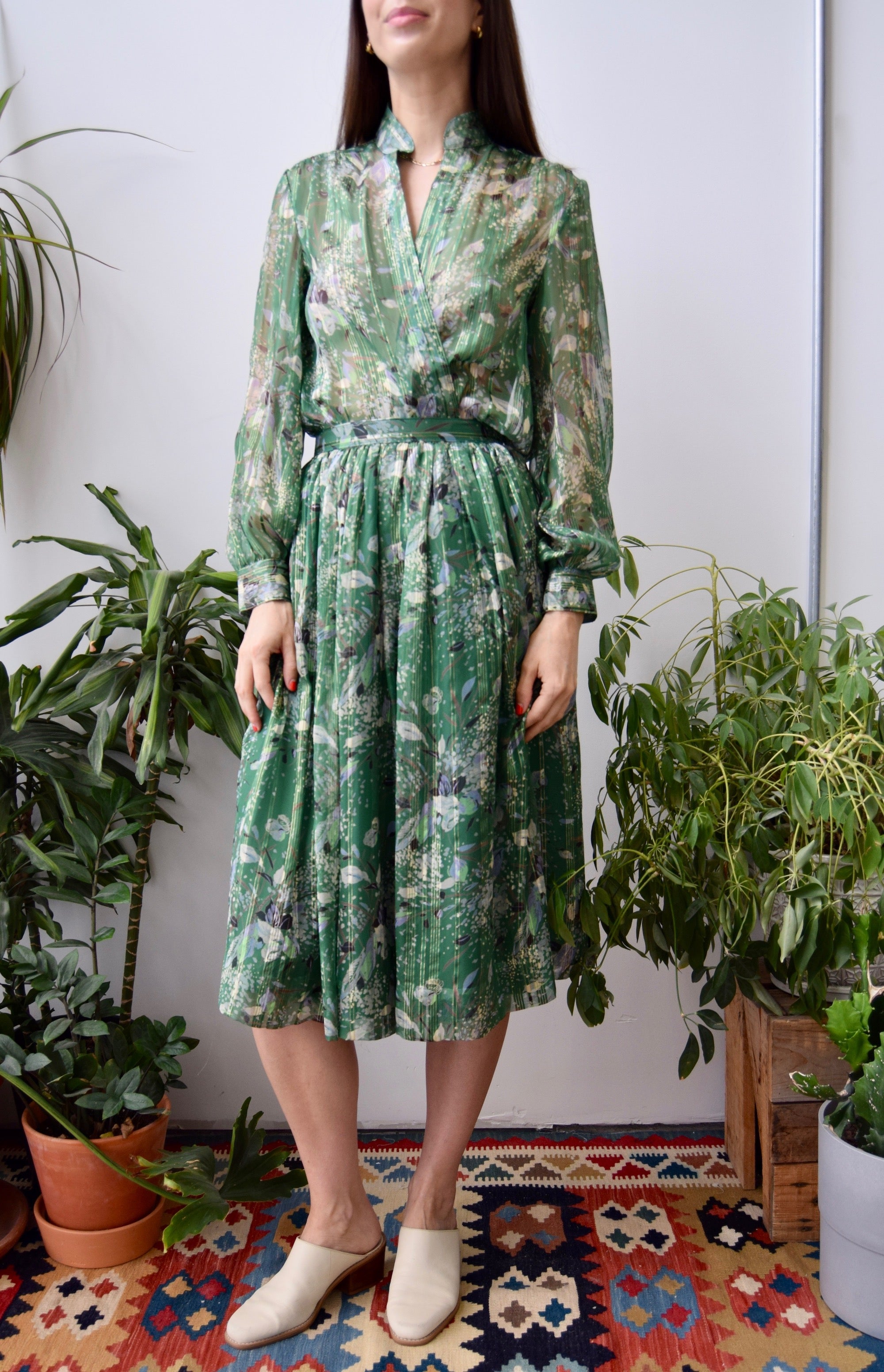 Spring Green Silk Floral Set