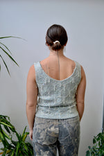 Seafoam Beaded Wool Blouse