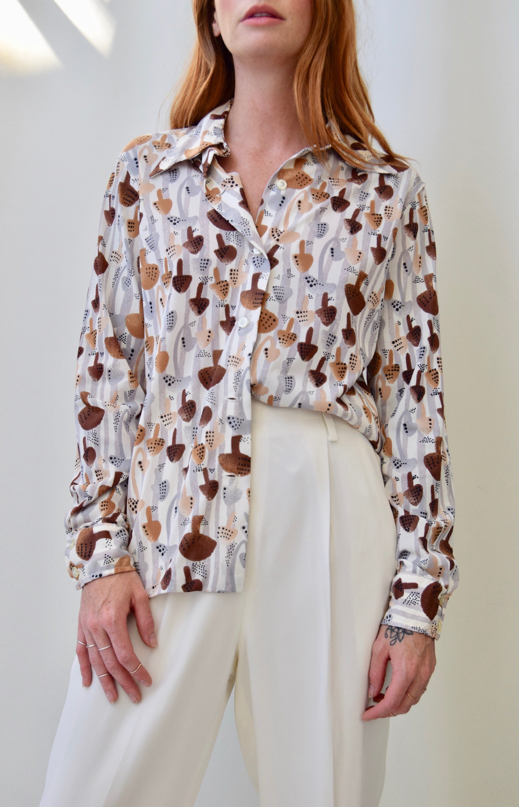 Seventies "PS I Love You" Muted Mushroom Top