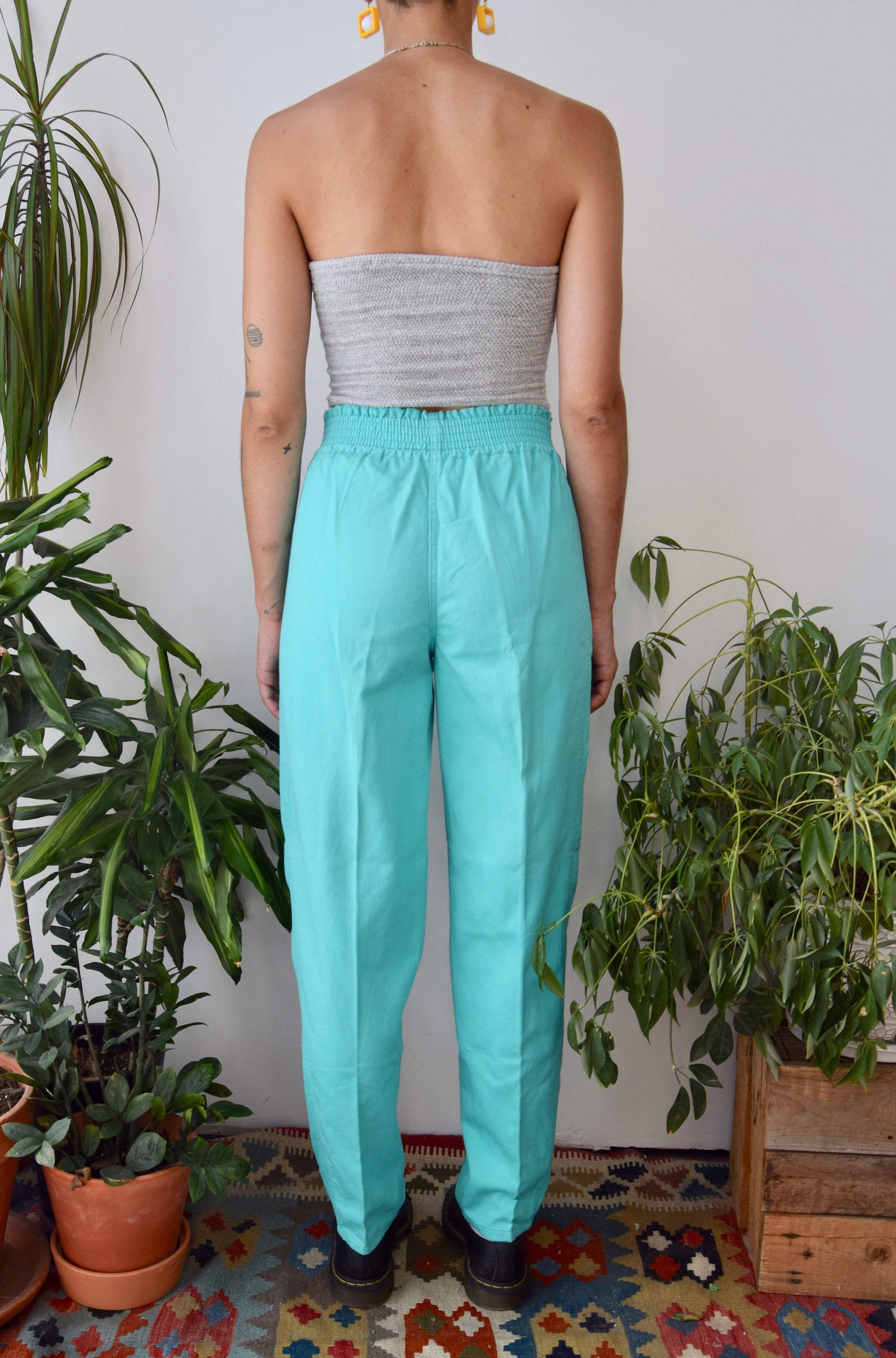 Teal Cotton Trousers