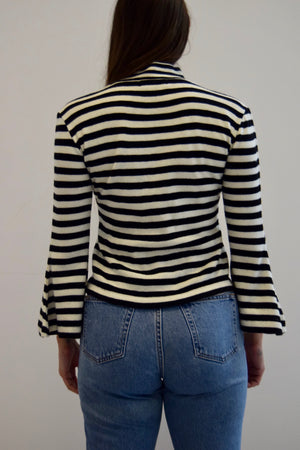 Parisian Striped Bell Sleeve Sweater