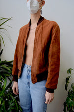 Vintage Suede Bomber Jacket