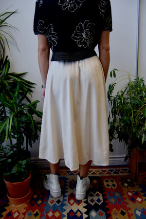 Ivory Natural Silk Skirt