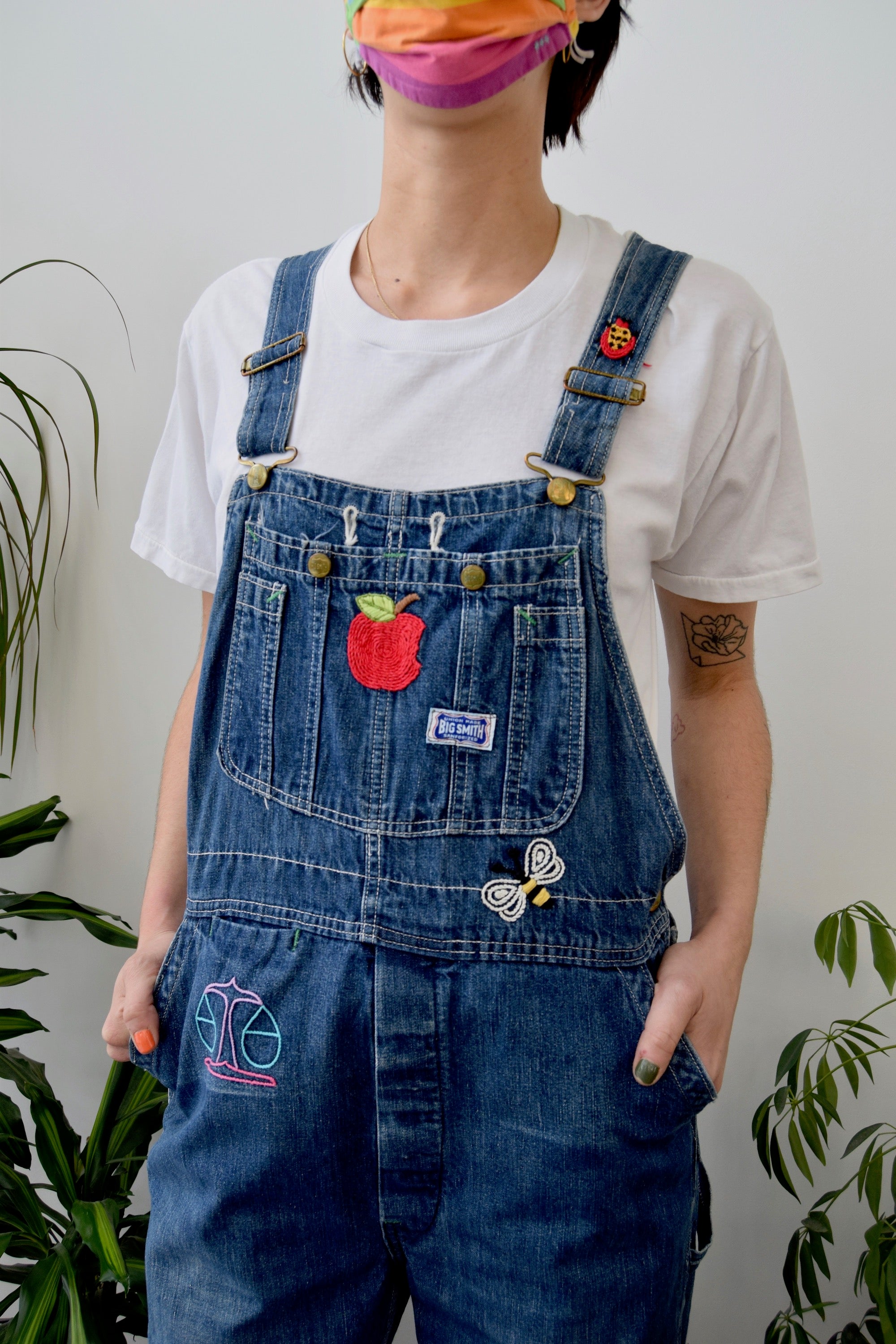 Vintage Big Smith Embroidered Overalls