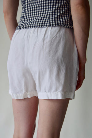 White Silk and Linen Dream Shorts