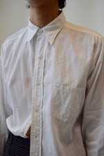 30's/40's Men's White Cotton Side Gusset Dress Shirt