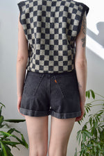 Levis Black Denim Cuffed Shorts