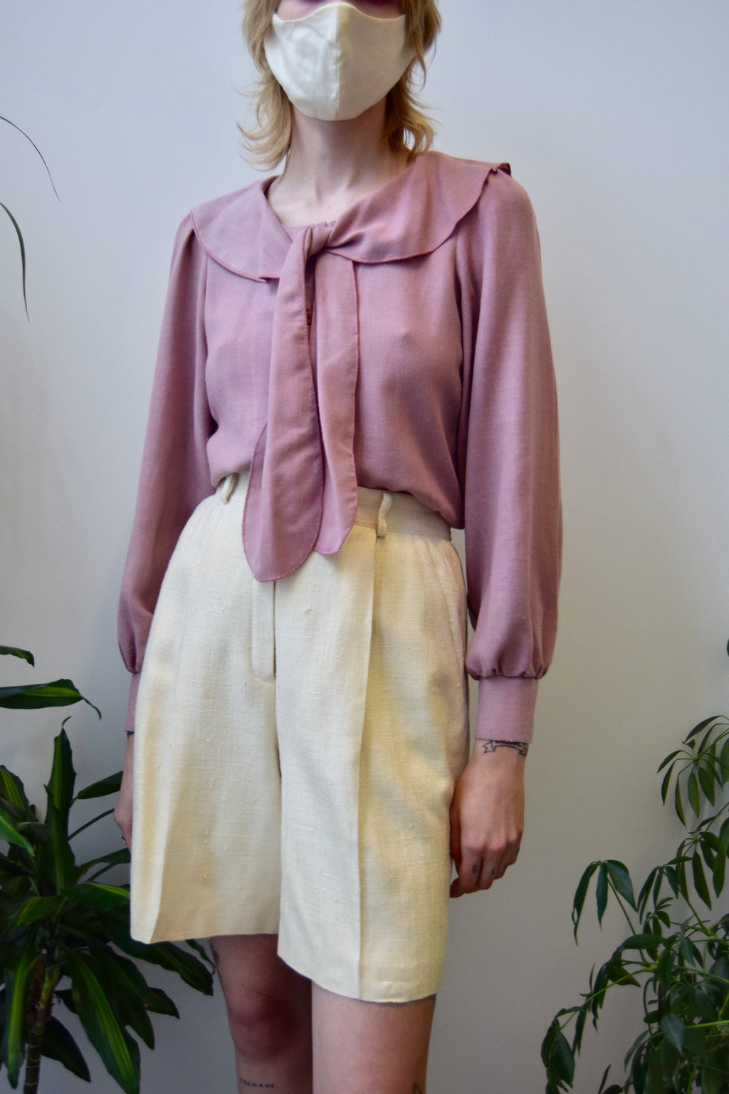 Seventies Mauve Sailor Collar Top