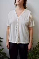 Cream Raw Silk Top