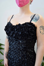Ruffle Lace Sequin Cocktail Dress