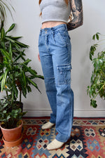 Pleated Cargo Jeans