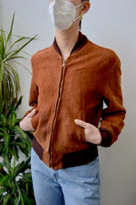 Vintage Suede Bomber Jacket