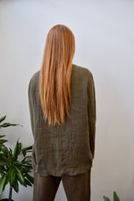 Earthy Linen Tie Top