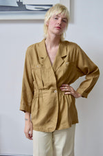 Peanut Linen Safari Jacket