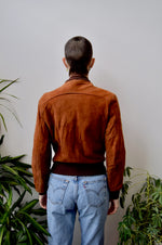 Vintage Suede Bomber Jacket