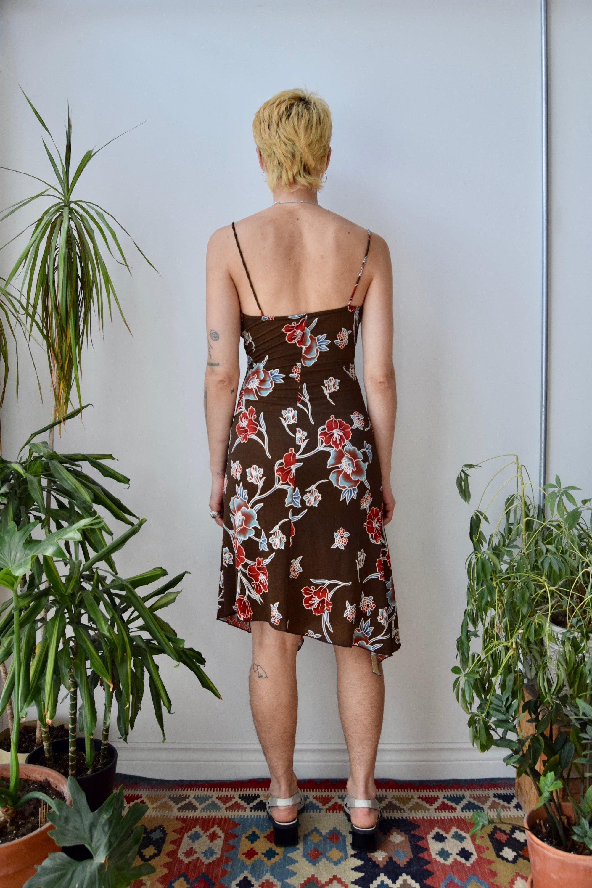 Aughts Brown Floral Dress