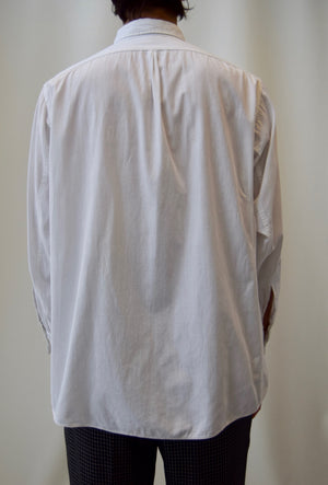 30's/40's Men's White Cotton Side Gusset Dress Shirt