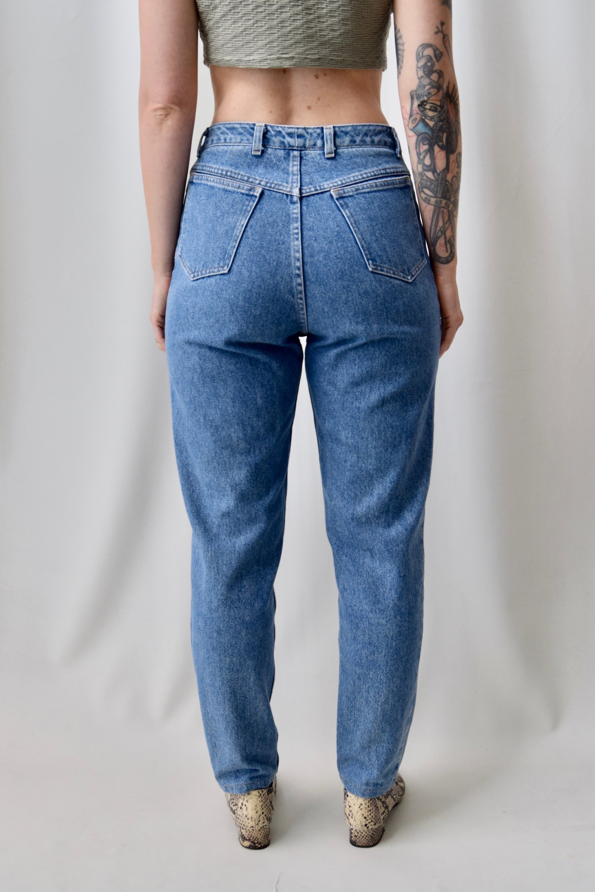 Medium Wash Tapered Mom Jeans