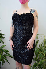 Ruffle Lace Sequin Cocktail Dress