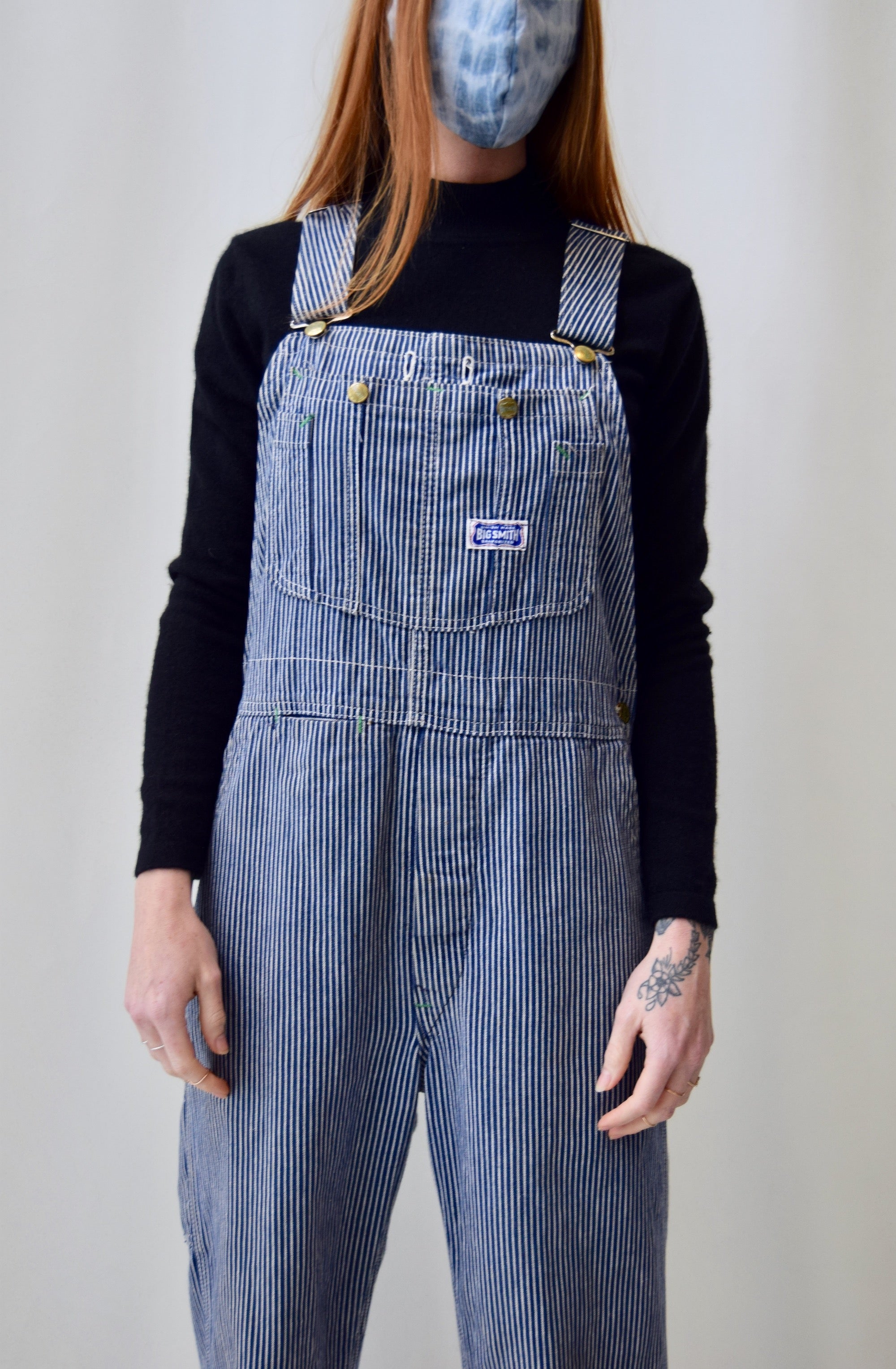 Vintage Hickory Stripe American Made Overalls Made in USA Bib