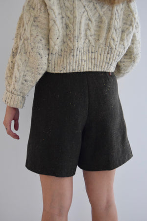 Confetti Moss Wool Trouser Shorts