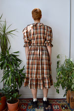 Seventies Plaid Ruffle Dress