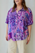 Bob Mackie ~Wearable Art~ Silk Abstract Animal Top