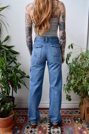 Pleated Cargo Jeans