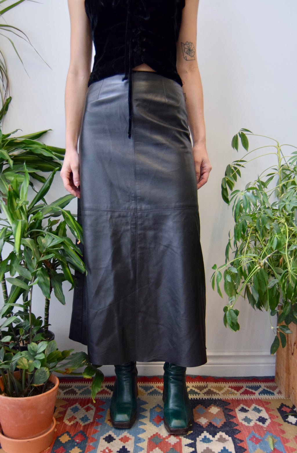 Matrix Leather Skirt