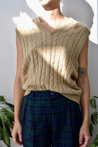 Caramel Cable Knit Sweater Vest