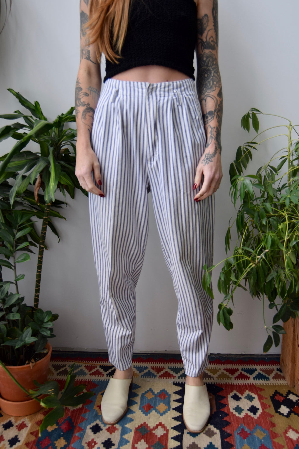 Striped Cotton Trousers