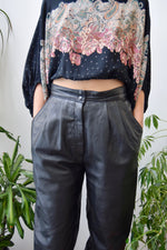 Pleated Leather Trousers