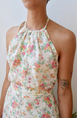 Floral Halter Wrap Dress