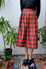 Seventies Plaid Wool Skirt