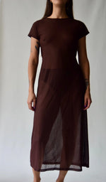 Sheer Chocolate Brown Midi Dress