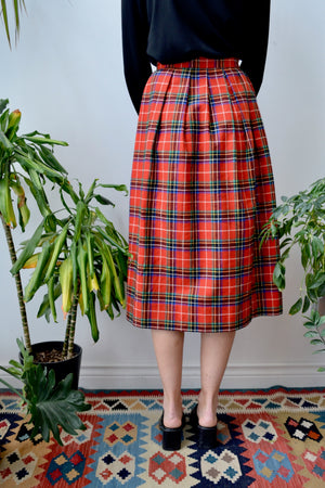 Seventies Plaid Wool Skirt