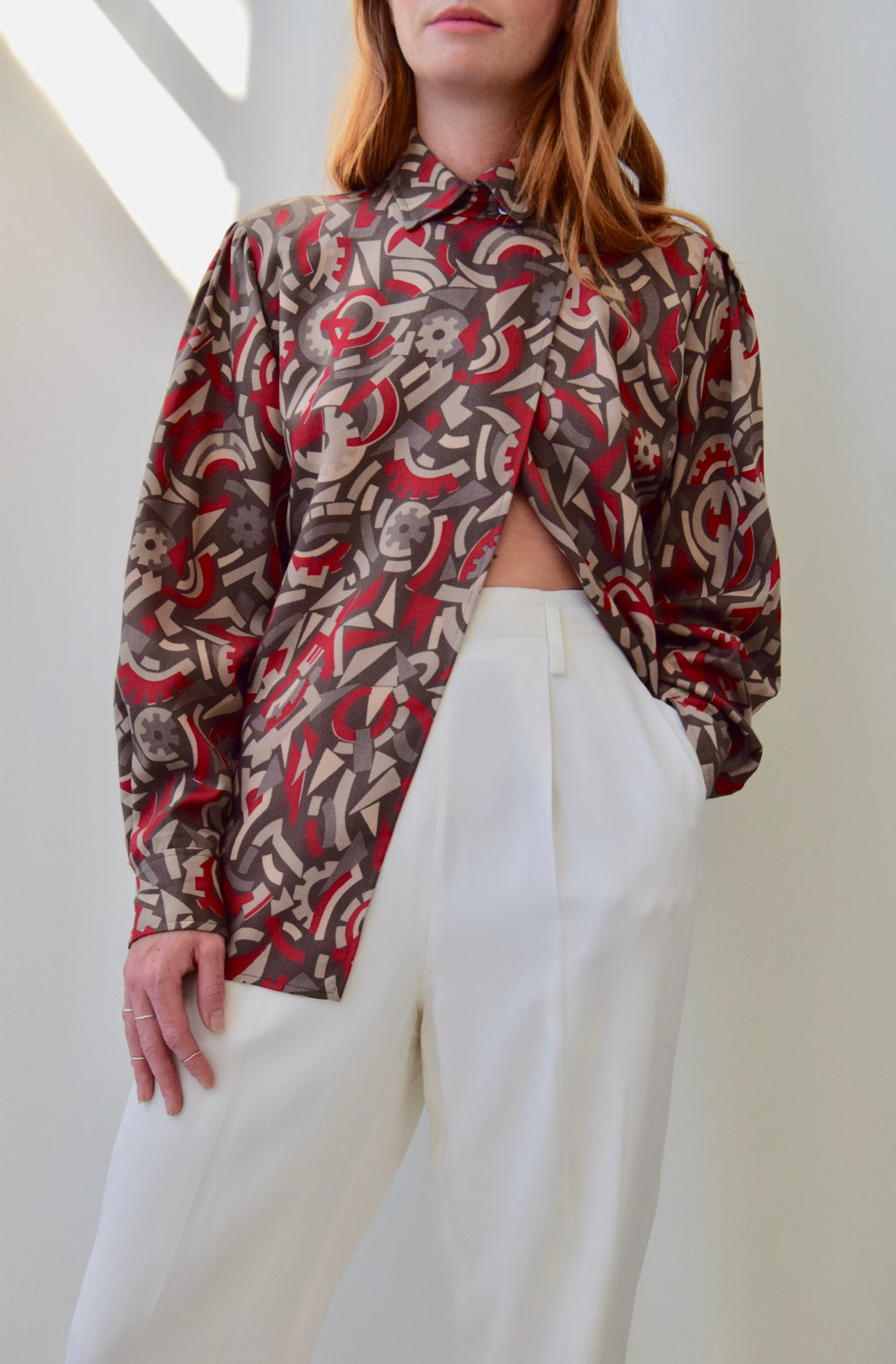 80's Albert Nipon Abstract Top