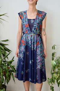 Seventies Sheer Floral Dress