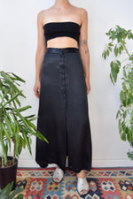 Vintage Black Satin Skirt