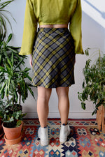 Green and Grey Plaid Skirt