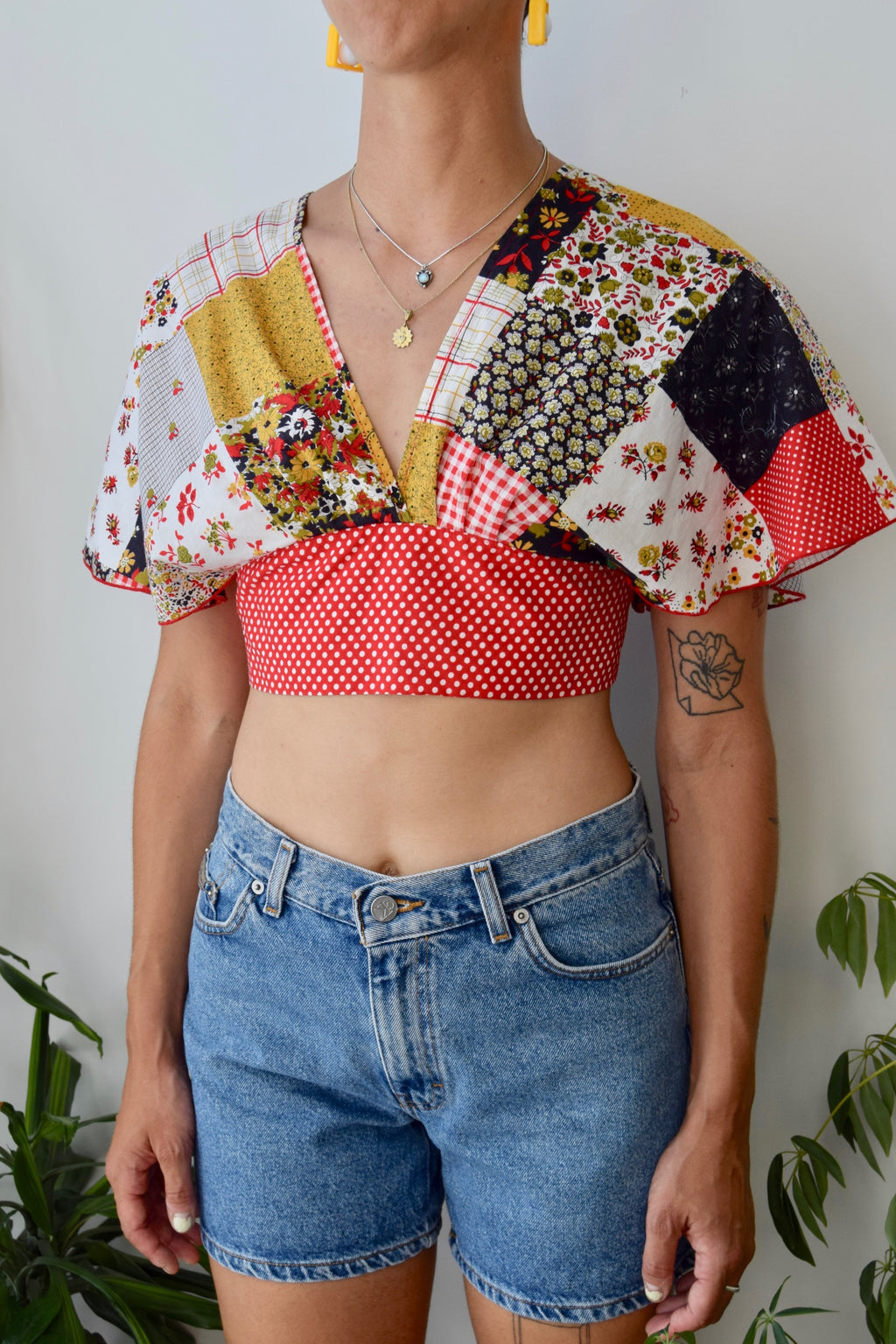 Seventies Patchwork Crop Top