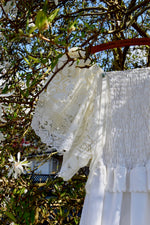 1970's Lace Handkerchief Sleeve "Bridal" Dress