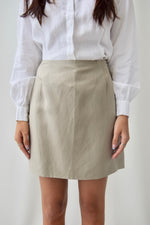 Silk and Linen Neutral Mini Skirt